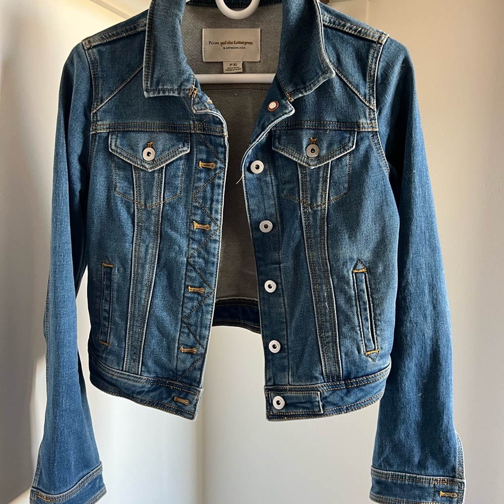 Anthropologie Blue Jean Jacket